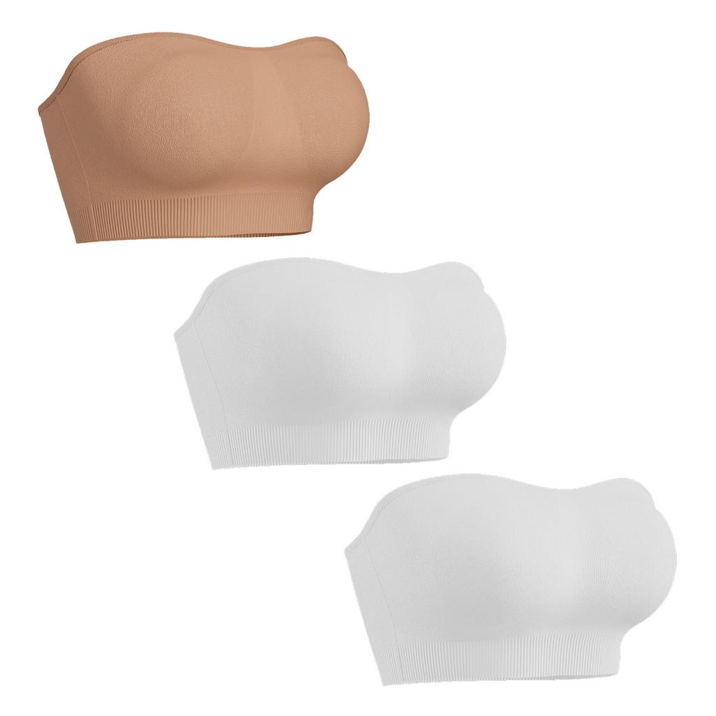 Summer thin women's removable strapless bra padded tube top non-slip silicone seamless rimless tube top bra