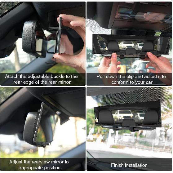 SINGARO Interior Rearview Mirrors, Universal Panoramic Car Rear View Mirror Accessories, Wide Angle Reduce Blind Spot Effectively For Car, Jeep,