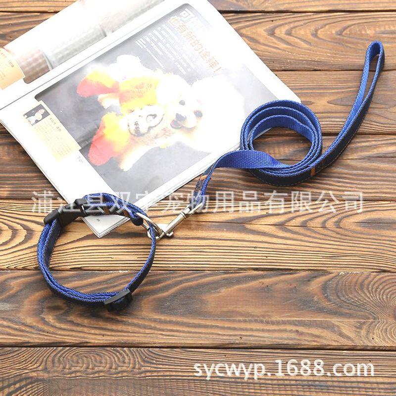 

Factory Direct Sales New Arrival Hand Holding Rope Pet Supplies for Small and Medium Dogs Abrasion Resistant Denim Sewing Cloth Pet Hand Holding Rope XS [1.0cm]] Blue pull + collar