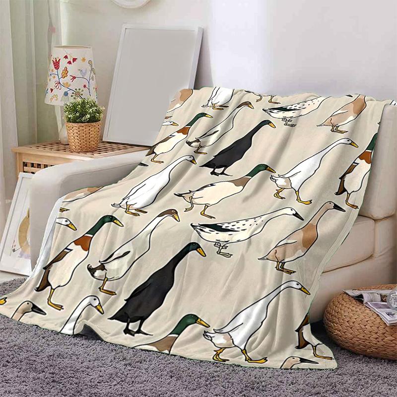 1pc Duck Patterned Throw Blanket Cozy Flannel Cover for Home Decor, Couch, Bed .W072