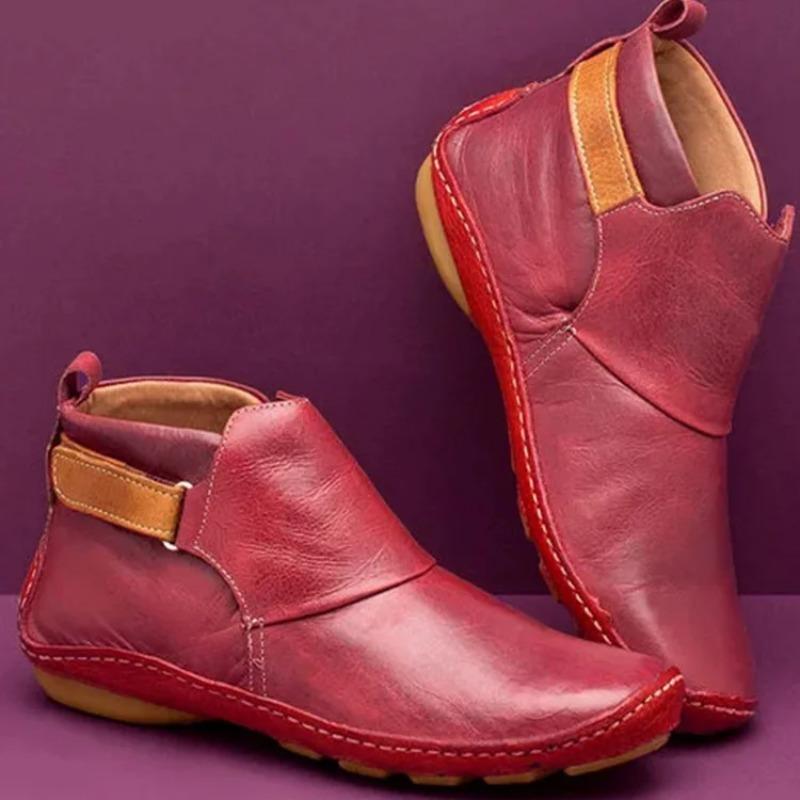 Women Winter Snow Boots Genuine Leather Ankle Spring Flat Shoes Woman Short Vintage Boots With Fur For Women Boots