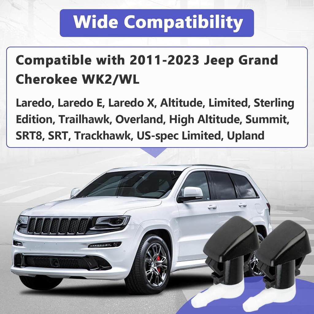 2 PCS 68260443AA Wiper Washer Nozzles Compatible with Jeep Grand Cherokee WK2 WL 2011-, Washer Accessories of Jeep Grand Cherokee Replaces 55372143AB