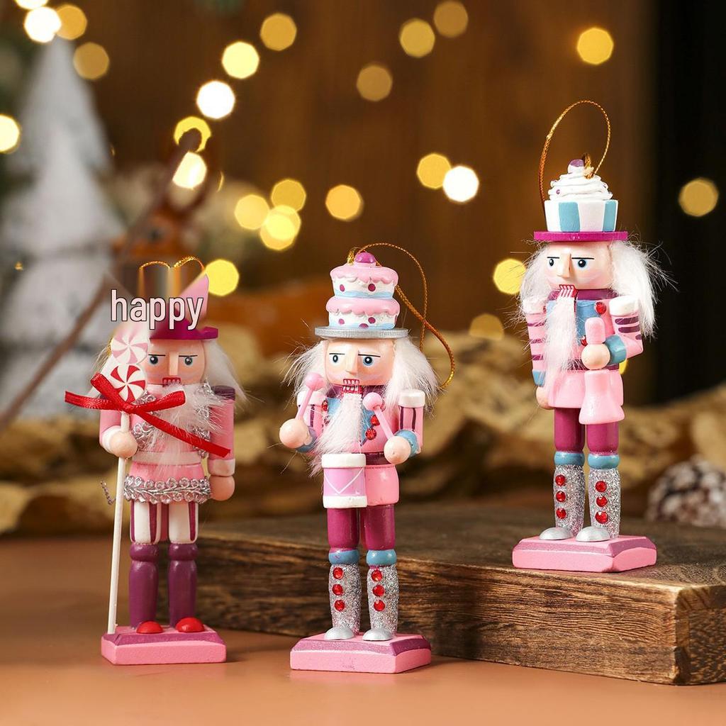 Cross-border Nutcracker Christmas Ornament - Wooden Small Gift for Window or Desktop Decorations