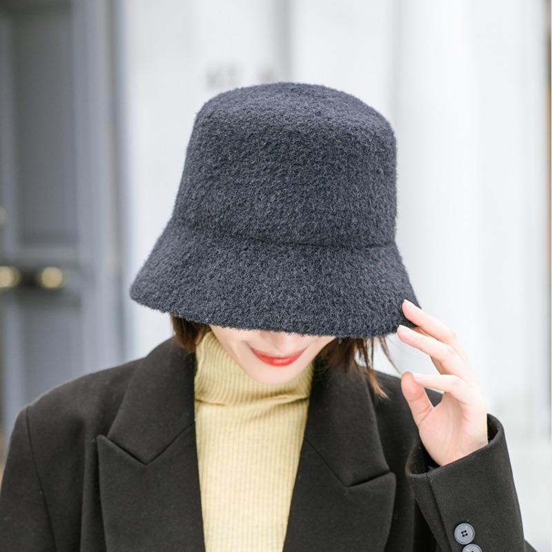 Čepice Ženy Podzim Zima Všestranná umyvadlová čepice Teplá čepice Celebrity Vlněné Jednobarevné Rybářské čepice