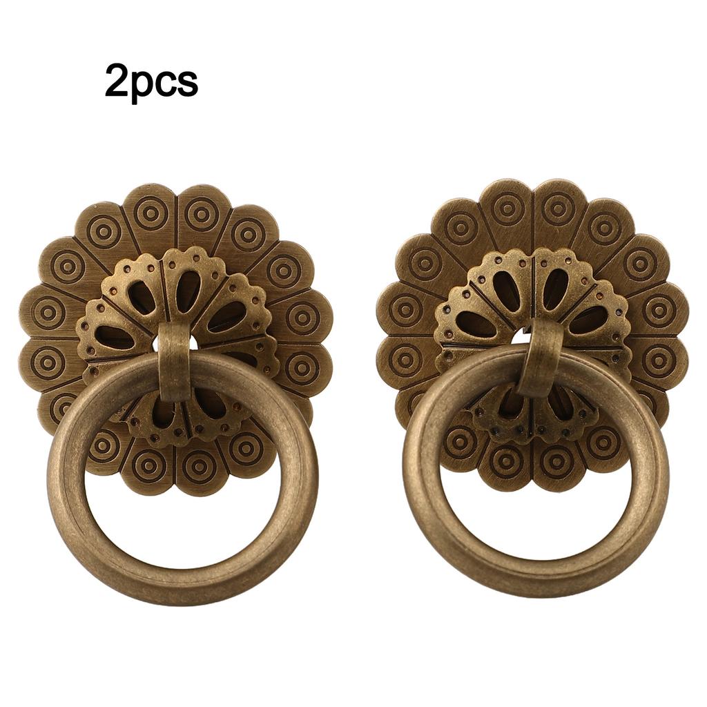 For DIY Projects For Home Decor Ring Diameter 3.5cm Antique Copper Handles Cabinet Handles Small Ring Diameter