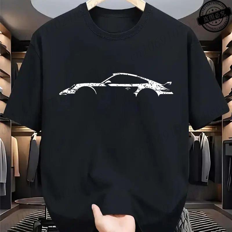 Summer Unisex T-shirt Minimalist Style Race Car Print T-Shirts Unisex High Quality Cotton T Shirt for Unisex Short Sleeve Male Tee 260gsm