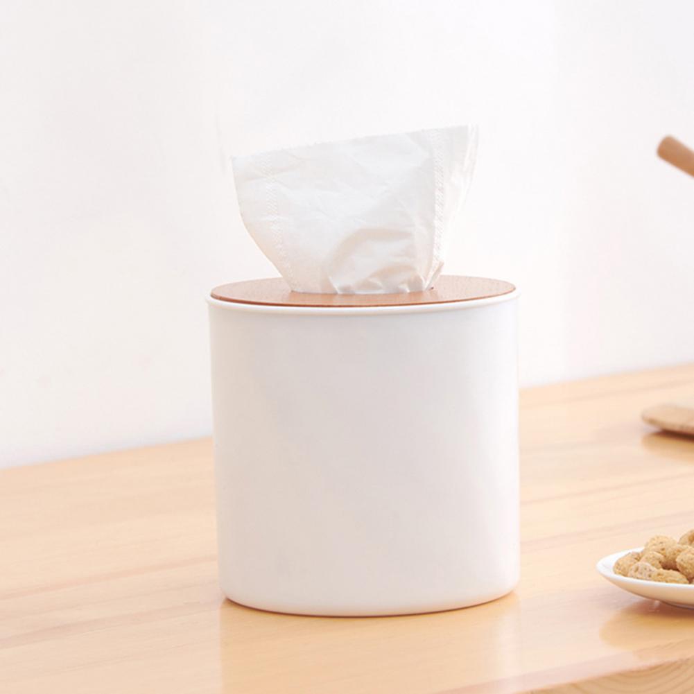 Household Tissue Storage Holder Rectangle/Round/Square Moisture-proof White Desktop Tissue Box for Bathroom Paper Dispenser Case
