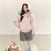 Big fur collar hooded padded jacket women's new winter woolen top small padded warm padded jacket women