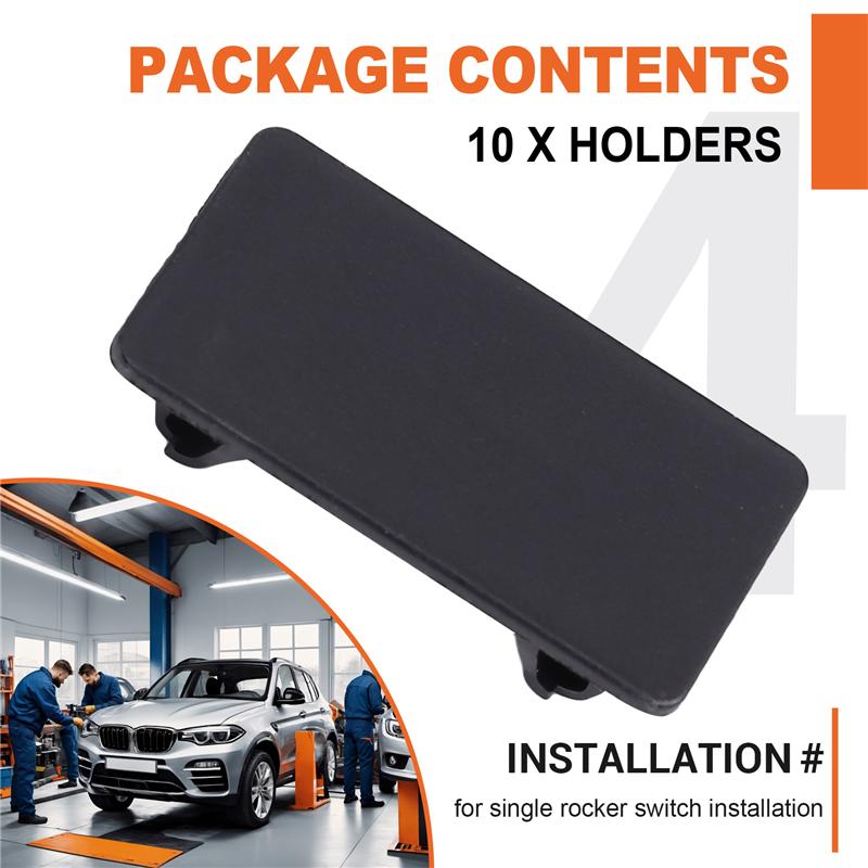 A58X-For Car For Boat DIY Parts 10Pcs Standby Rocker Switch Panel Cover Blank Back Plate Reserved Switch Dashboard Dustproof