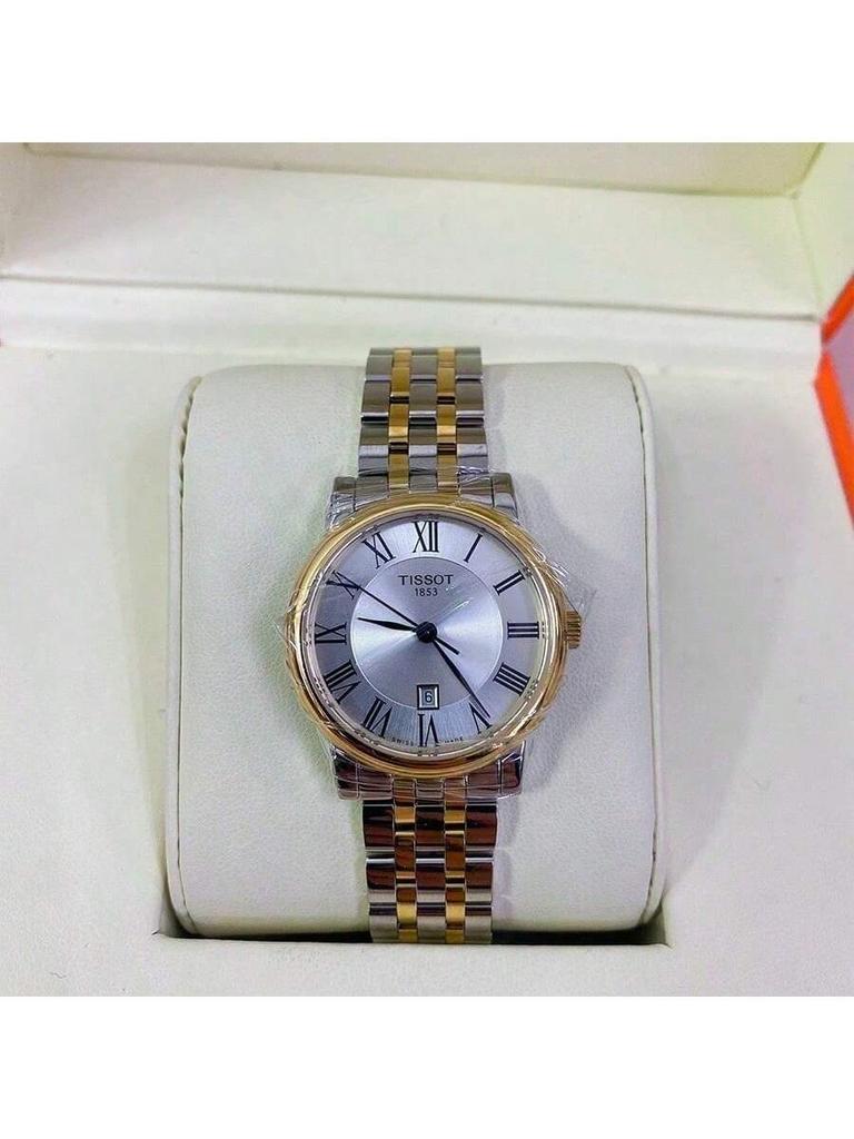 Tissot Zhenme Quartz Women's Swiss Watch, 50m Water Resistant, 30mm Silver Dial, Stainless Steel Case & Bracelet, Model T122.210.22.033.00