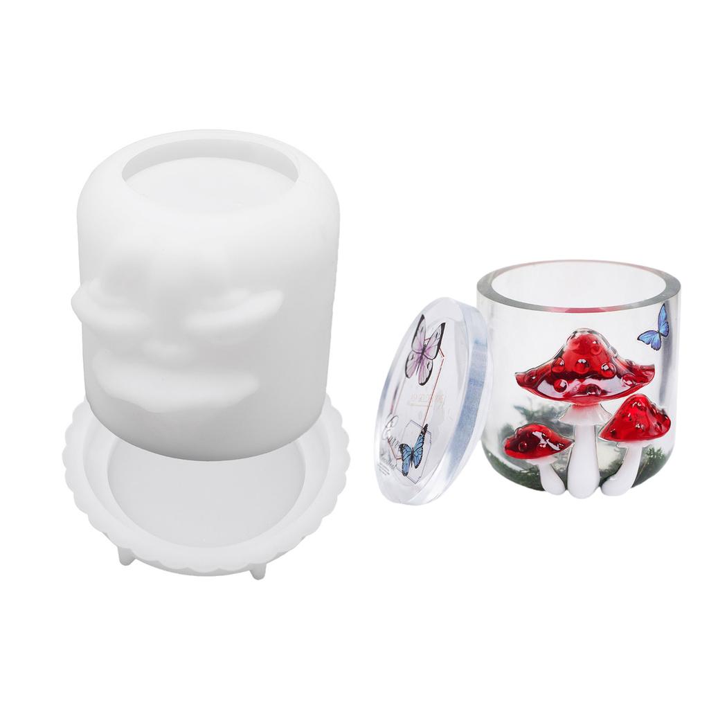 Food Grade Silicone Mushroom Jar Mould for Epoxy Resin Craft Reusable Art Projects Supplies