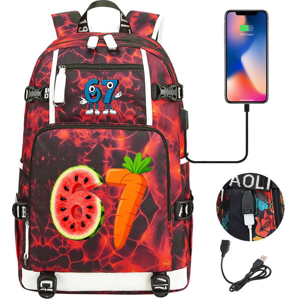 USB Charging Backpack for Teen Students Travel Laptop Daypack 67 Gourmet Style Lightweight Water-Resistant Large Capacity
