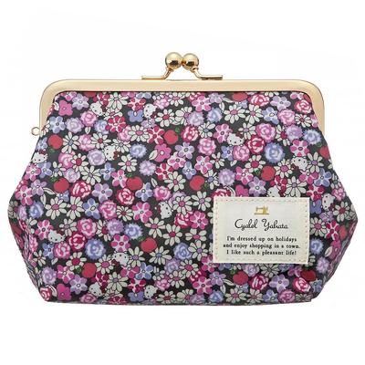 Cosmetic Pouch with Hello Cute for Floral Pattern Makeup Made In Japan Picking Clasp, Kitty, Sanrio, Character, Liberty, Adults, Pouch, Stylish,