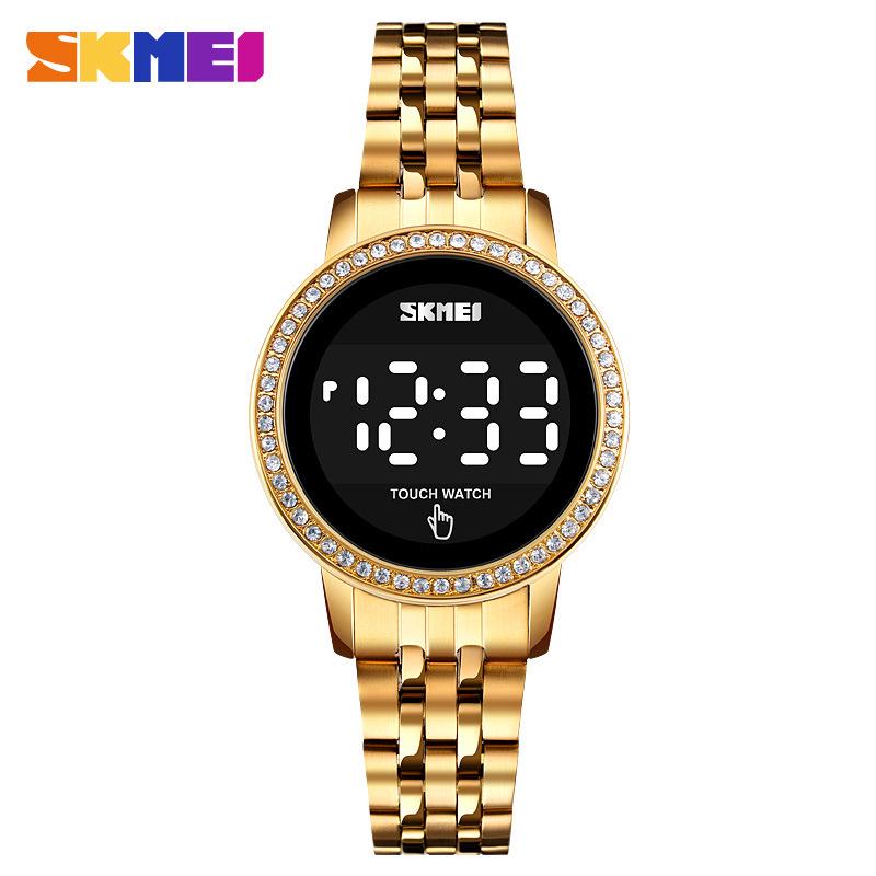 SKMEI Women's Waterproof LED Touch Screen Watch - Versatile Steel Band for Exquisite Fashion and Business Use