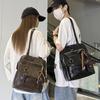 Schultasche PU Vintage College-Stil Schülerschultasche Rucksack mit großem Fassungsvermögen Multifunktionale Umhängetasche Lässiger Pendlerrucksack