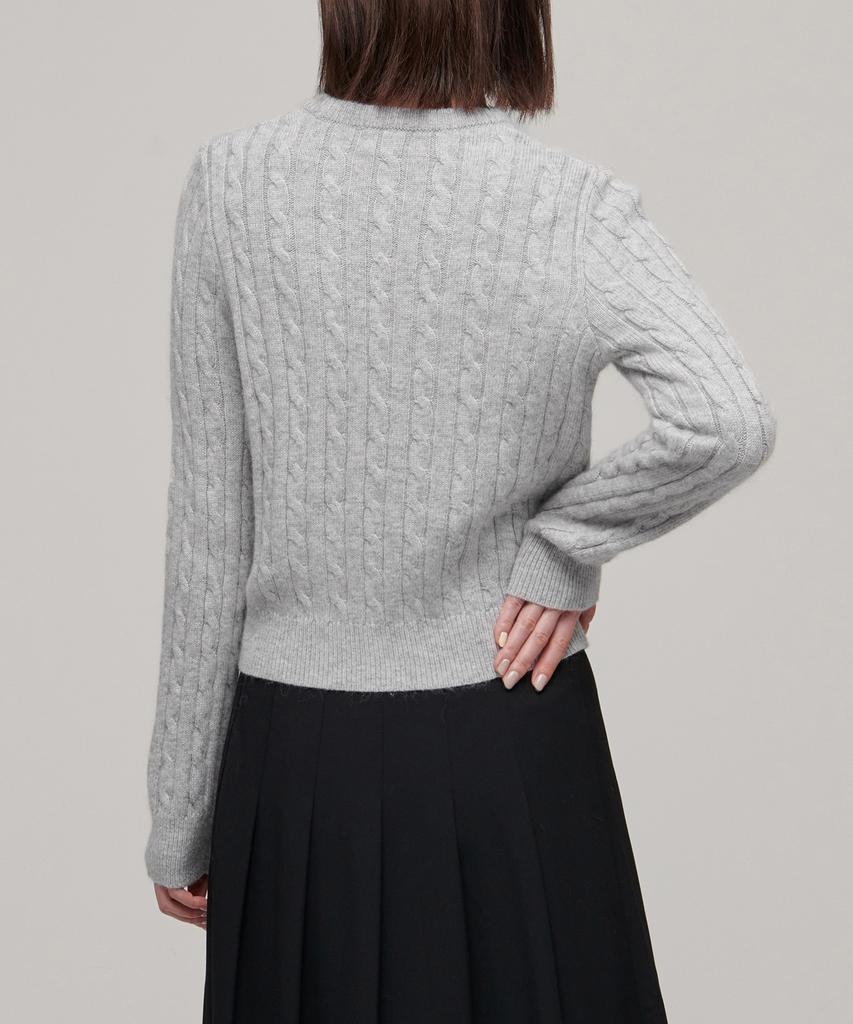 MUSINSA STANDARD WOMAN Women'S Angora Blend Cable Crew Neck Knit [Light Grey]