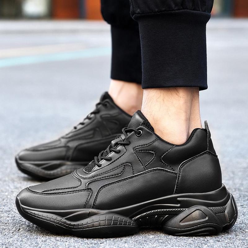 White Sneakers Men Elevator Shoes Height Increase Shoes For Men Height Increase Casual Black Shoes 6Cm Comfortable Thick Bottom