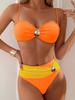 2025 Strappy Color Block Bikini - Sexy European & American Swimwear for Women