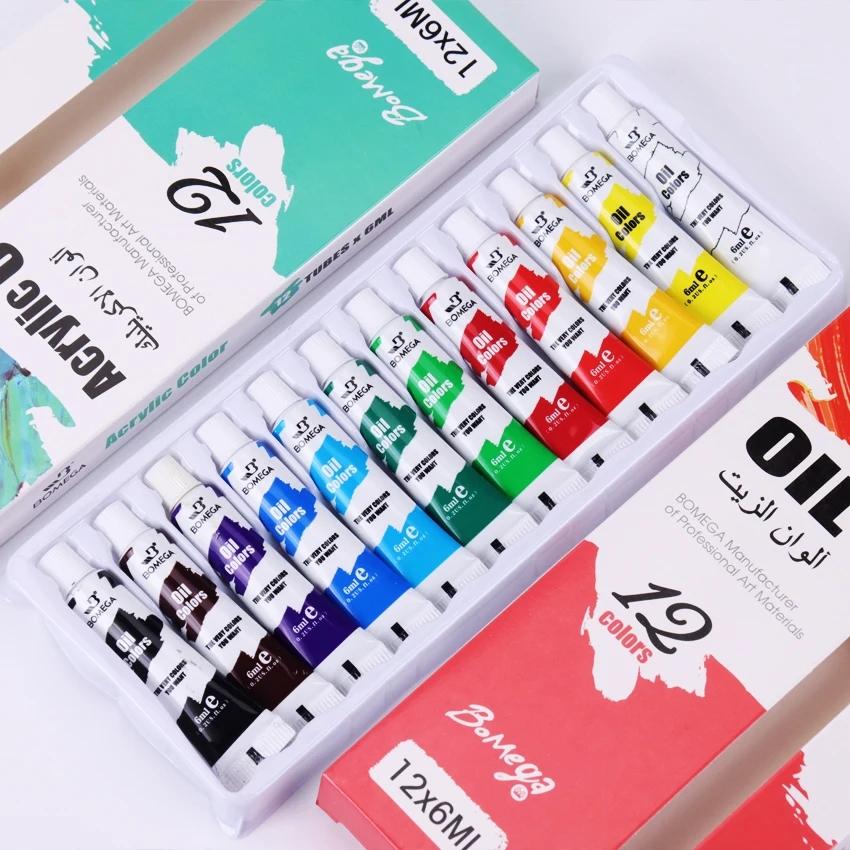 12 Colors Acrylic Paints Set Oil Gouache Watercolor Painting Pigment for Art Drawing Supplies