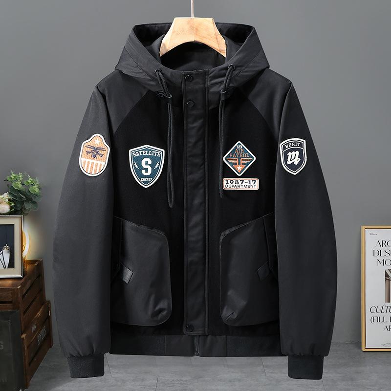 Men's Plus Size Big Tall American Workwear Hooded Jacket Casual Oversized Coat 4XL-10XL