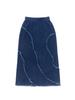 Miteula Wave Damage Denim Long Skirt _ Indigo