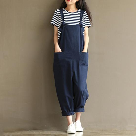 Vintage Women's Jumpsuit Bib Cargo Pants Harem Oversized Overalls Dungaree