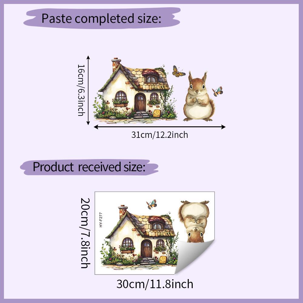 

Self-adhesive Wall Stickers Little House Squirrel Butterfly for Kids Room Bedroom Home Decor 20x30CM разноцветный