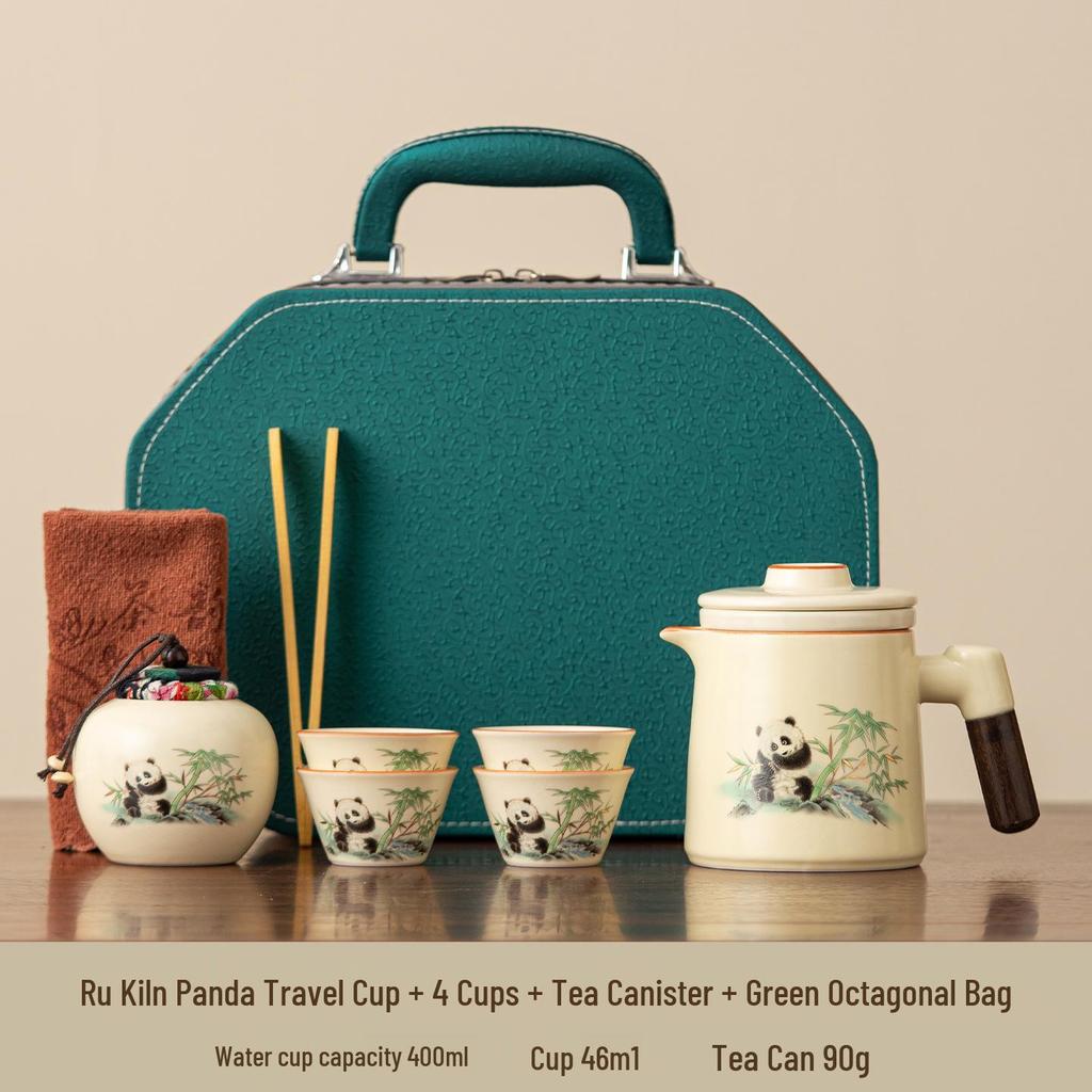 Portable Travel Tea Set: Quick-Brew Pot with Four Cups, New Style for Young People On the Go