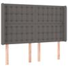 Box Spring Bed with Mattress & LED Gray 140 X 200 Cm Artificial Leather
