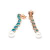 Boucles d'oreilles - LUXENTER - Mawey - Or jaune 18k - Zircon multicolore - Demi-créole 29mm
