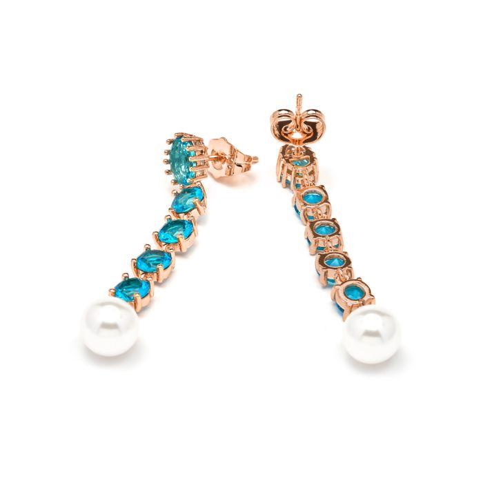 Boucles d'oreilles - LUXENTER - Mawey - Or jaune 18k - Zircon multicolore - Demi-créole 29mm