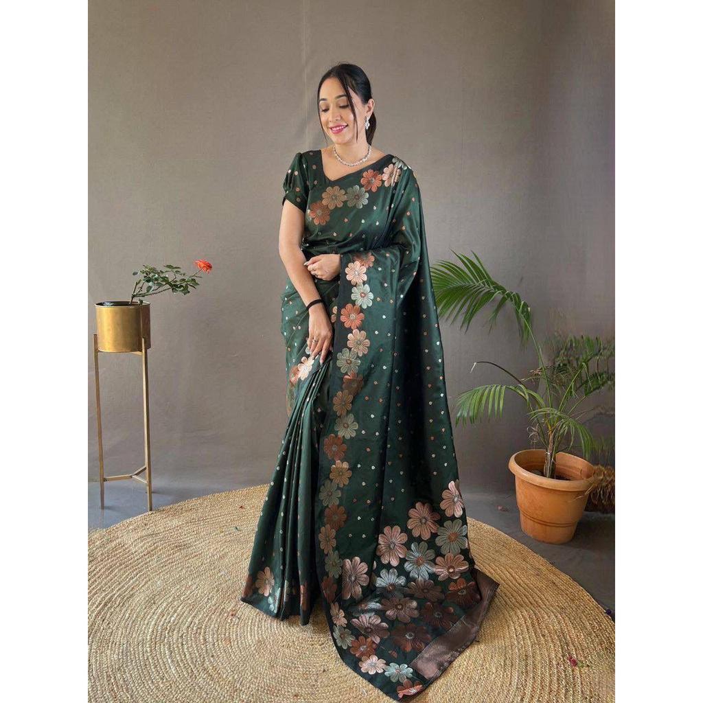 This Beautiful Saree Is Elegantly Decorated with Gorgeous Solid Jacquard Weave That Gives a Perfect Look To the Outfit.
