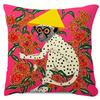 2D flat- Vibrant Polka Dot Monkey Throw Pillow Cover Bohemian Floral Jungle Decorative Cushion Case for Sofa Bedroom Living Room
