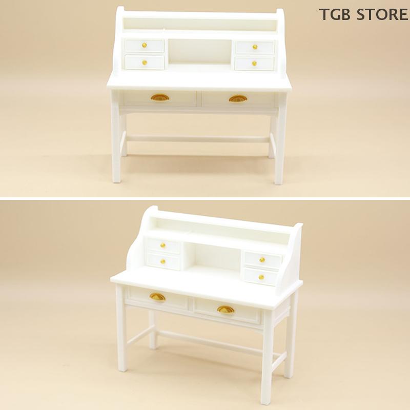 1Pcs Dollhouse Writing Desk Model Study Room Furniture Decoration Simulated Home Desk Scene Decor Accessories