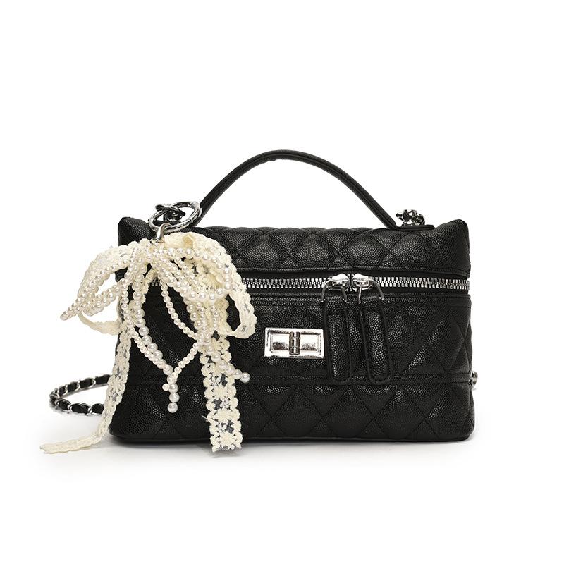 Korean sweet small fragrant style dopamine diamond chain handbag foreign style versatile fashion messenger small square bag women