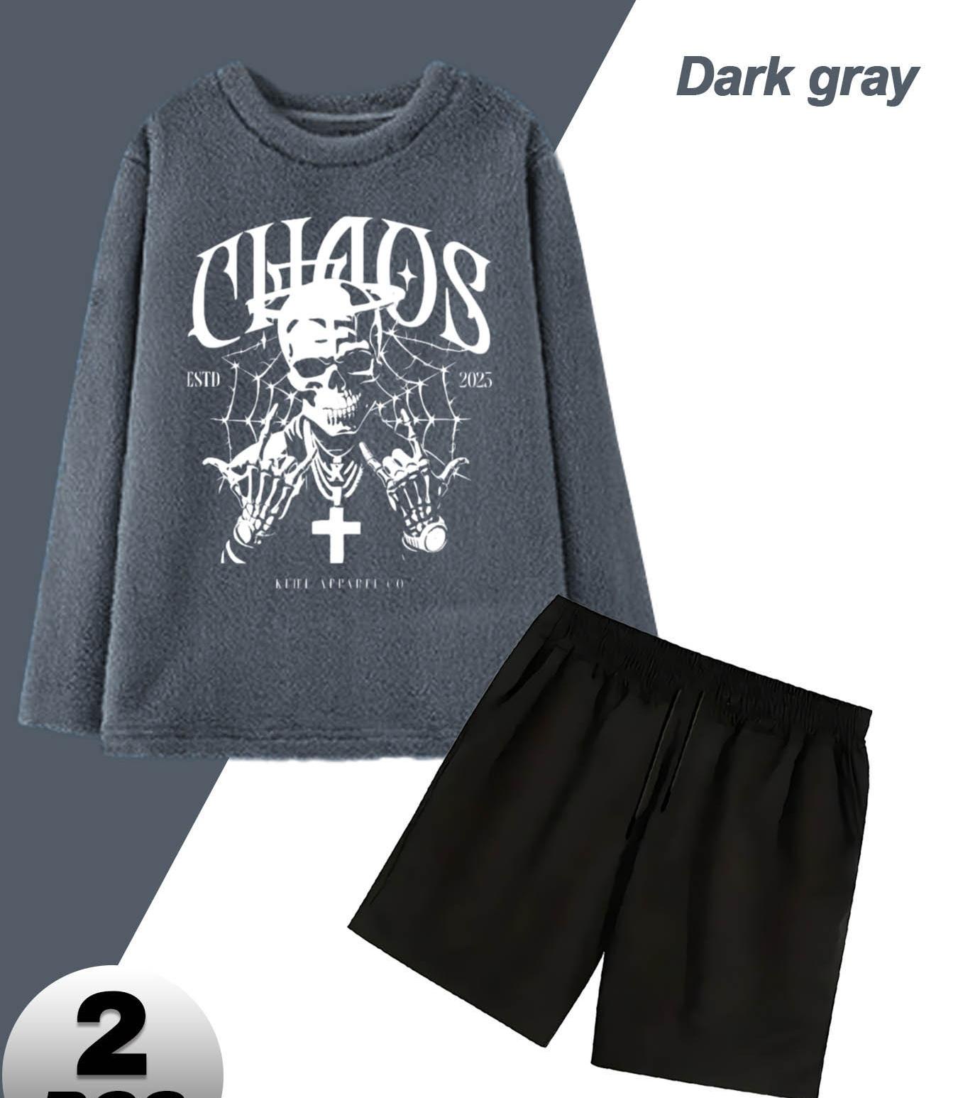 Мужской модный фланелевый комплект, стильный и теплый M