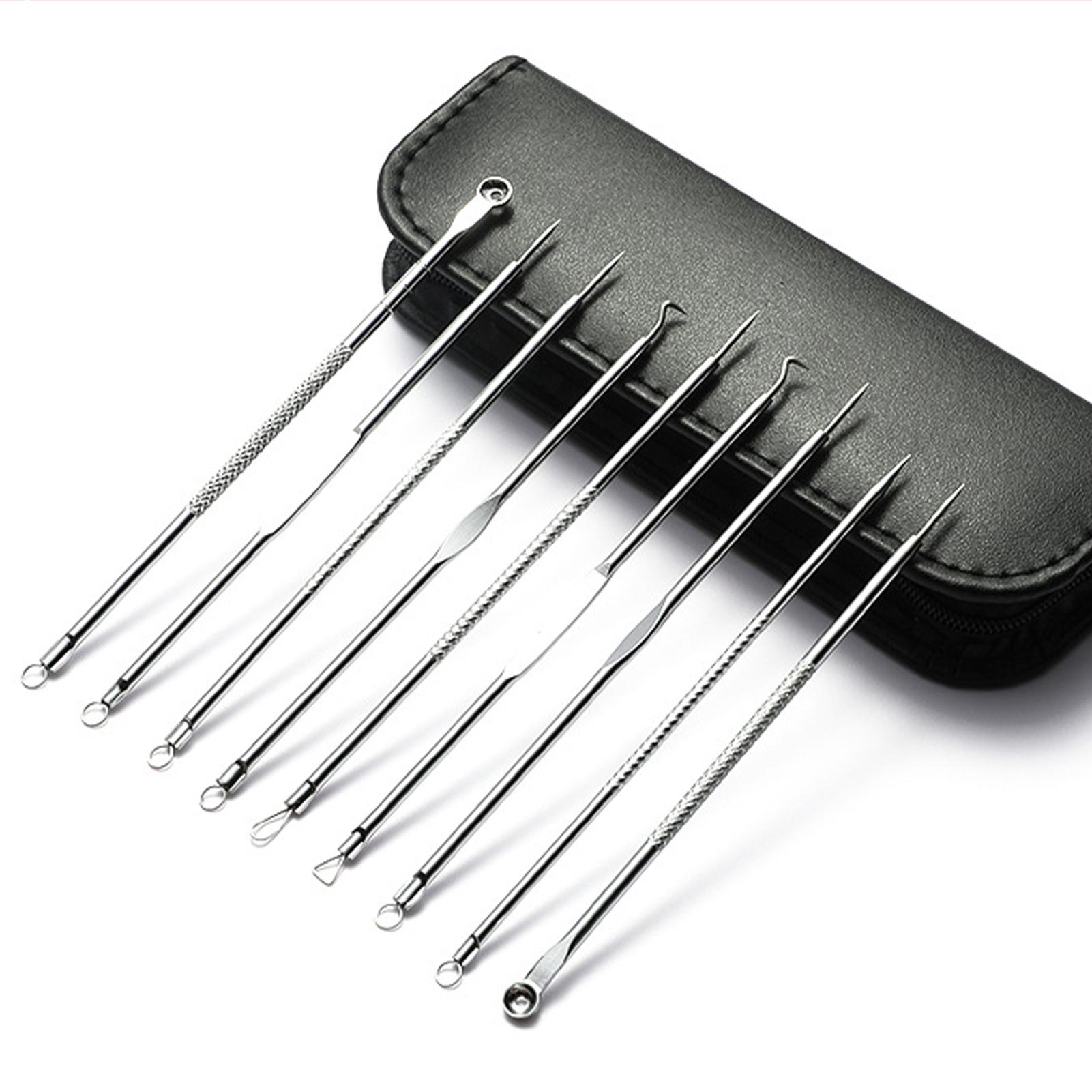 

Набор из 18 игл для удаления черных точек и прыщей, двусторонний, из нержавеющей стали, набор инструментов для удаления прыщей для салона