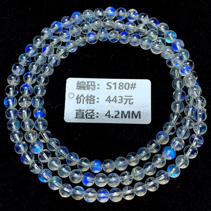 

Браслет из трех колец с кристаллами ледяного голубого цвета для женщин, лунный камень S180#4.2mm