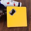 Square Coasters PU Leather Bottle Opener Multifunctional Cup Mat  Party