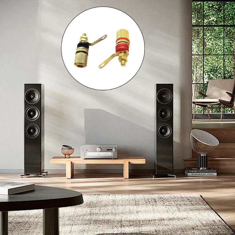 4mm Binding Post Banana Plug Speaker Terminals Binding Post Banana Plug Connection Clamp Gold Plated Easy Installation