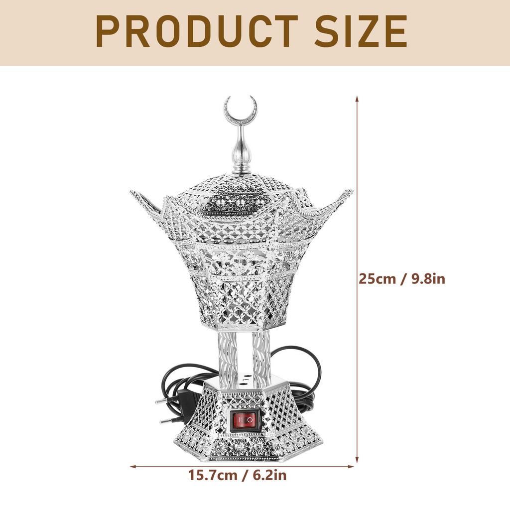 Electric Incense Burner with Eu Plug Desktop Censer for Home Decor Office Study Yoga Room Vintage Aroma Burner Centerpiece