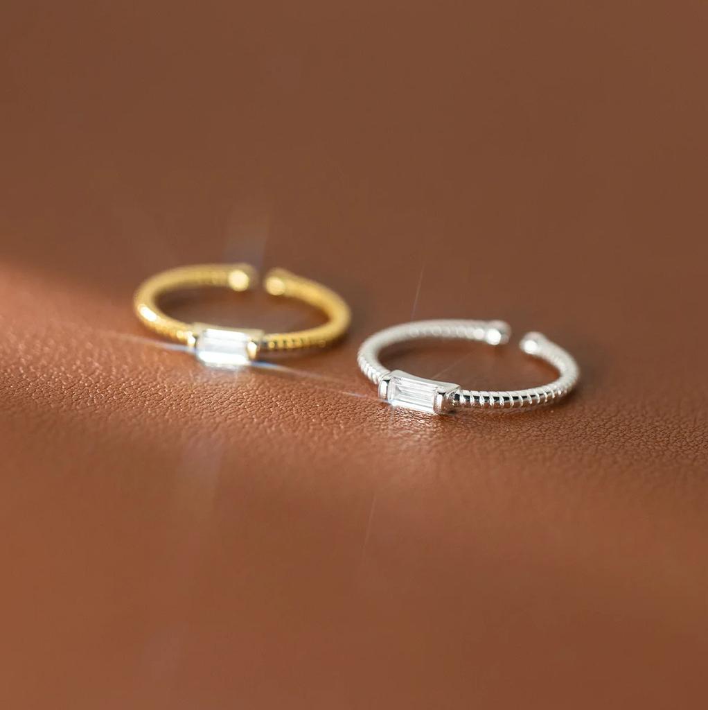 925 Sterling Silver Simple Square Crystal Rings For Women Men Vintage Jewelry Everything Party Gift
