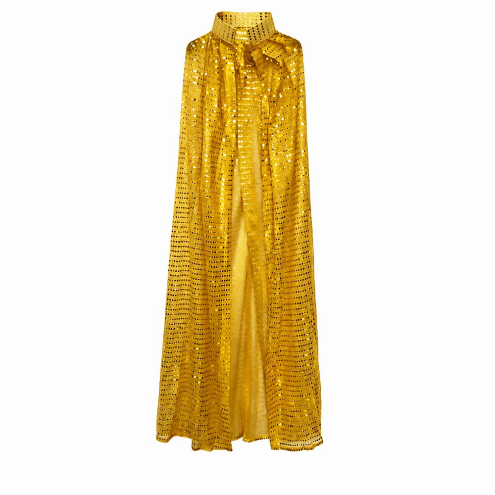 Langes Glitzer-Cape Vintage Glänzender Umhang Neues Halloween Cosplay Robe Festival