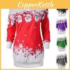 Ladies Christmas Jumper Tops Featuring Charming Santa Claus Design And Long Sleeves