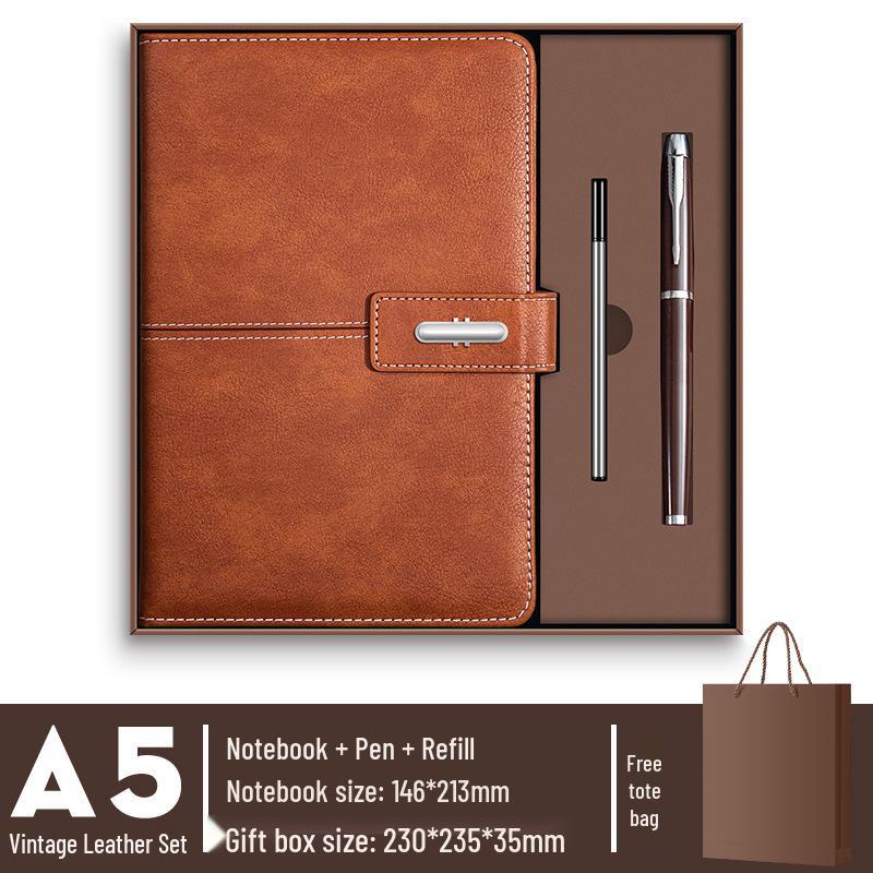 A5 Benutzerdefiniertes Geschäftsnotizbuch & Thermoskanne Geschenkset mit Logodruck für Firmenmeetings