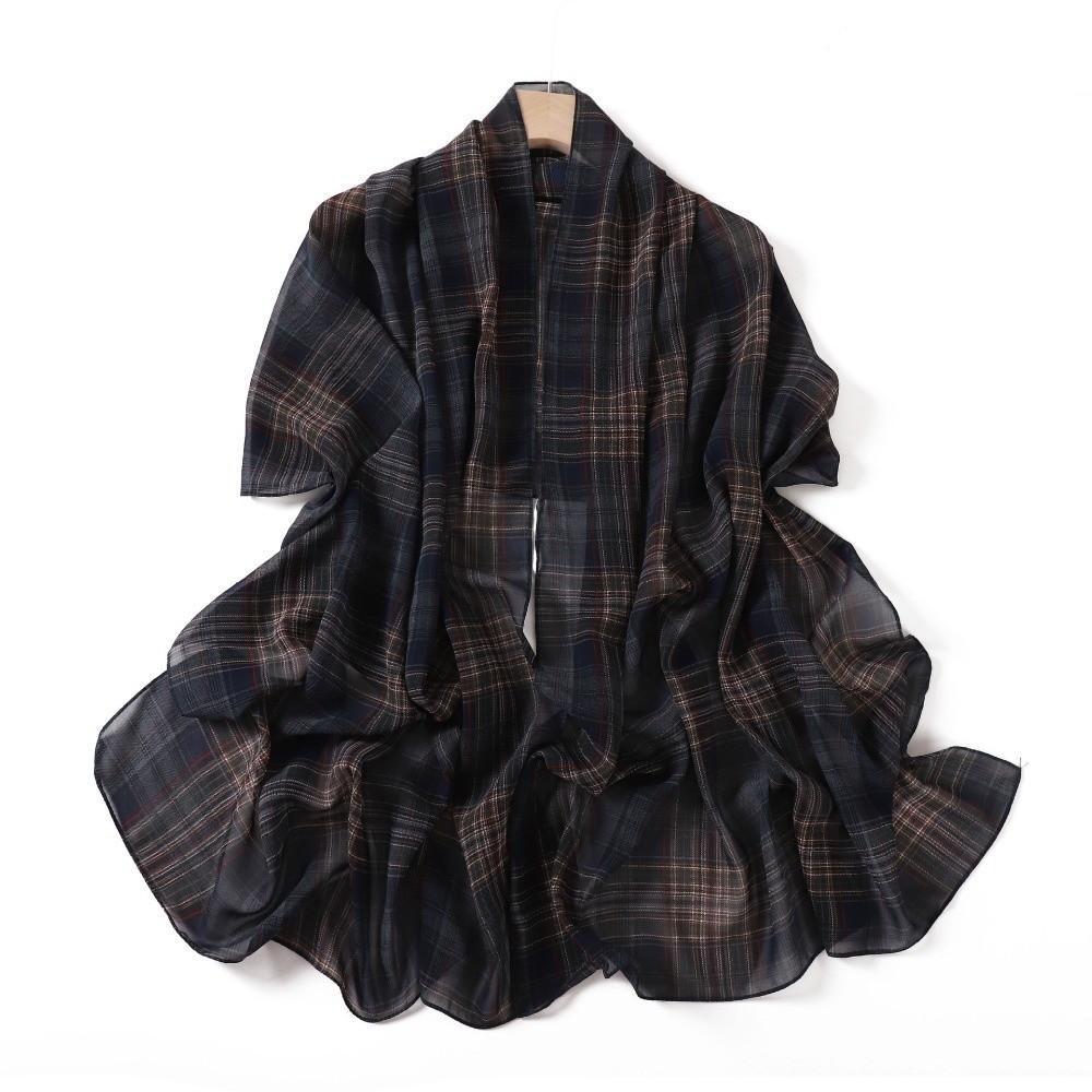 Ultralight Shawl Wraps Long Beach Sun Protection Scarf Classic British Plaid Print Scarf