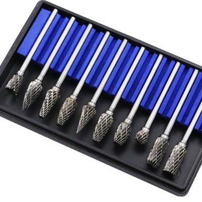 10τμχ/σετ 1/8 Καρβίδιο Βολφραμίου 10mm Τρυπάνια Περιστροφικά Φρέζες Μεταλλουργίας Διαμαντόφρεζες Ξυλουργικής Φρέζες για Τρυπάνια