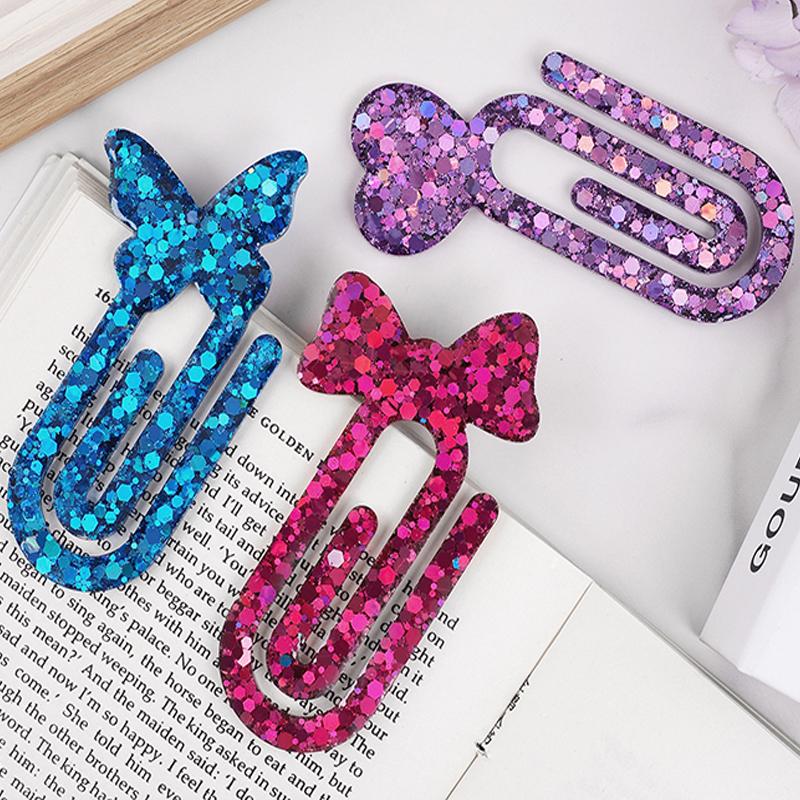 Silicone Paperclip Bookmarks Mold - Diy Resin Bookmark Molds For Craft Making, Reusable Cute Book Clip Casting Molds