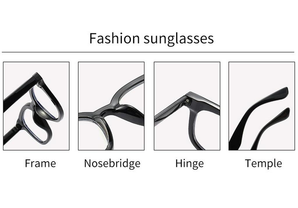 Stylish Unisex Anti-Blue Light Square Glasses Frame 21011 with Optional Prescription Lenses
