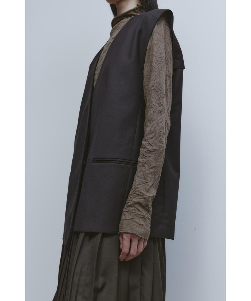 Youth Oversized Tailored Vest - Brown